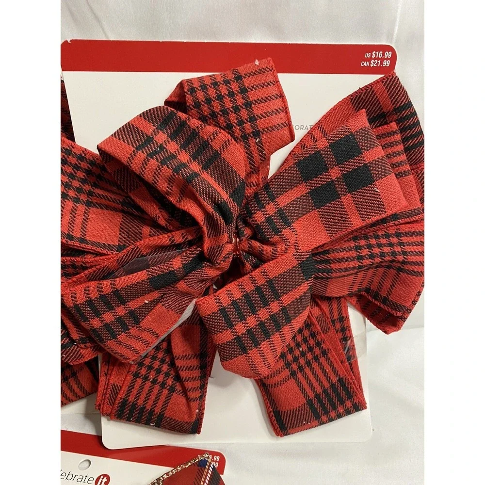 Christmas Plaid Wired Ribbon Bows 11